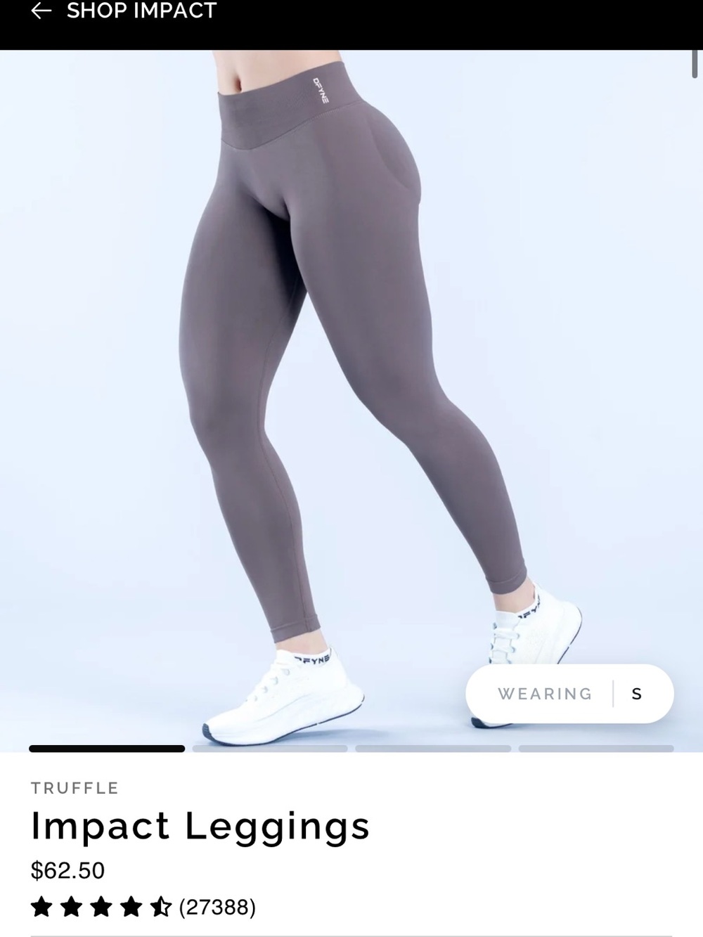 Dfyne impact leggings size large/regular